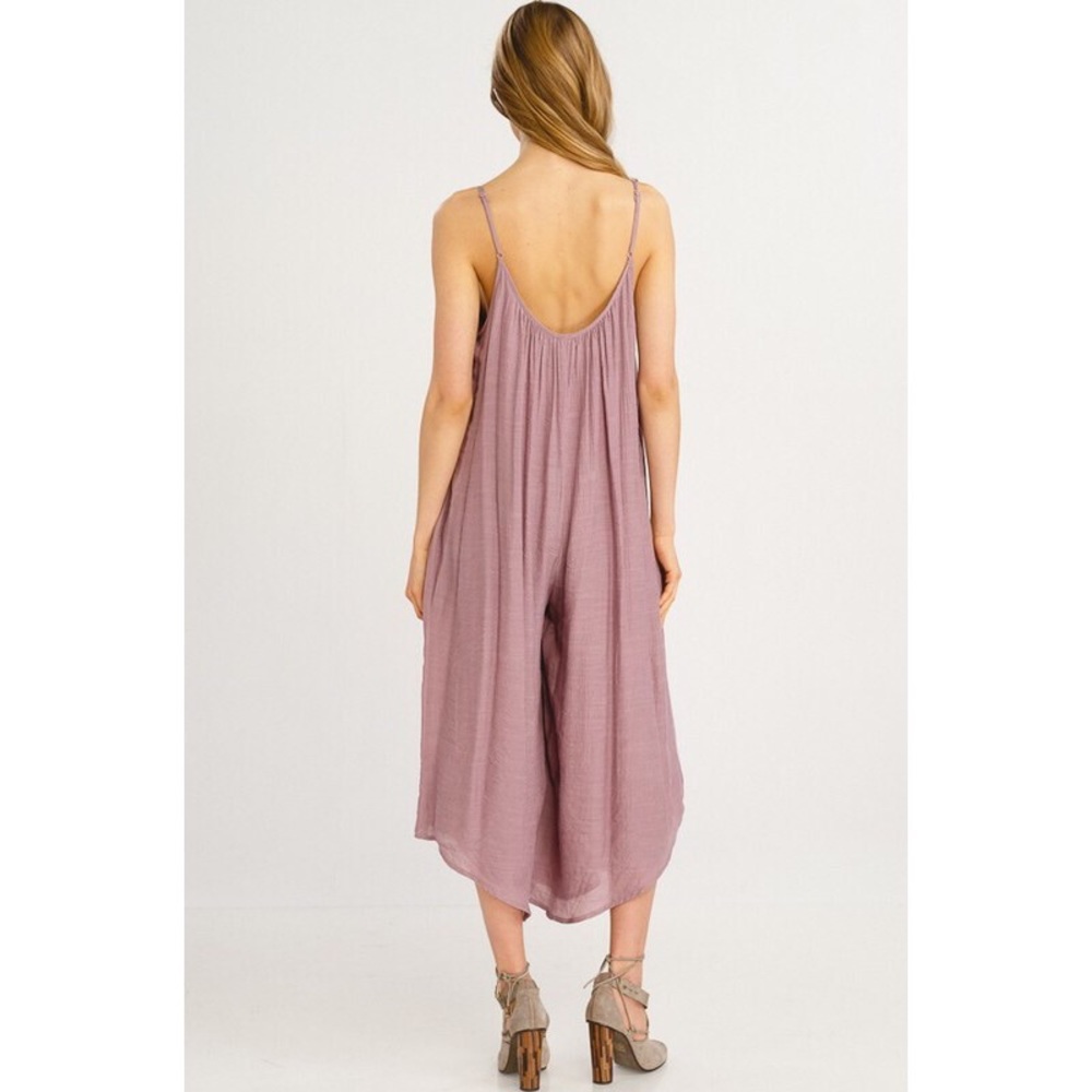 >>LAST<< Natalie Wide Culotte Leg Jumpsuit - Mauve - Picture 4 of 5